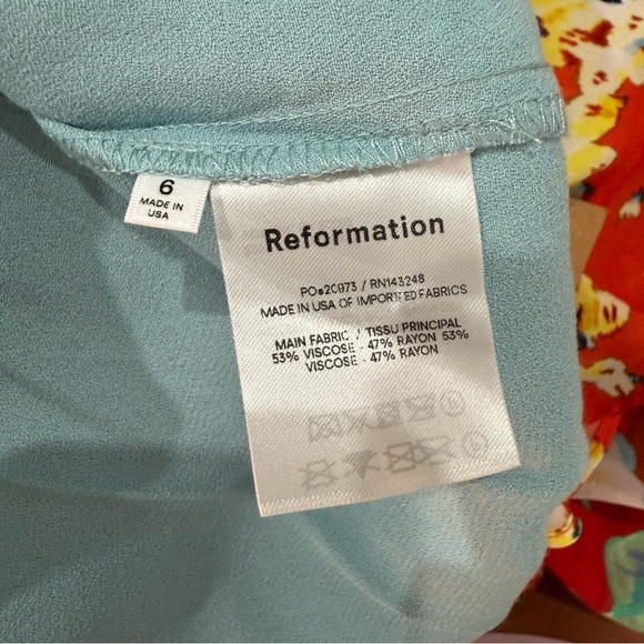 NWT Reformation Dress Kiwi Cutout Midi in Turquoise Blue - Picture 5 of 7